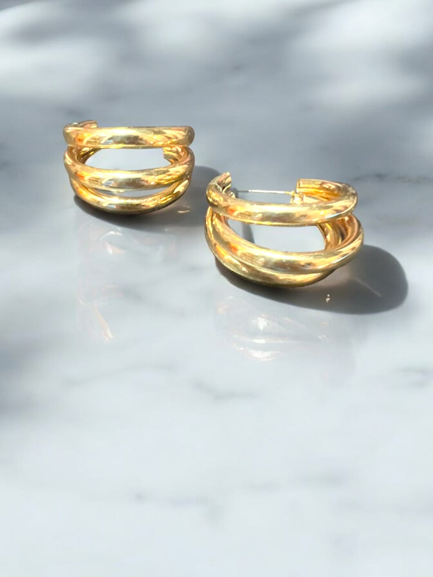 Aretes tipo arracadas 3 aros