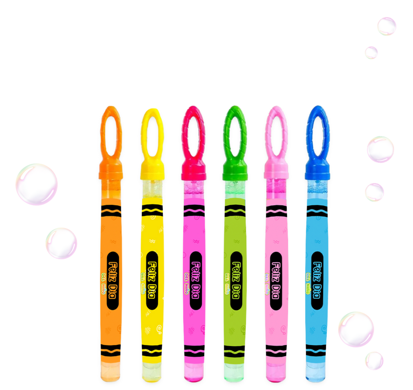 Burbuja gigantes día de niño en forma de crayola