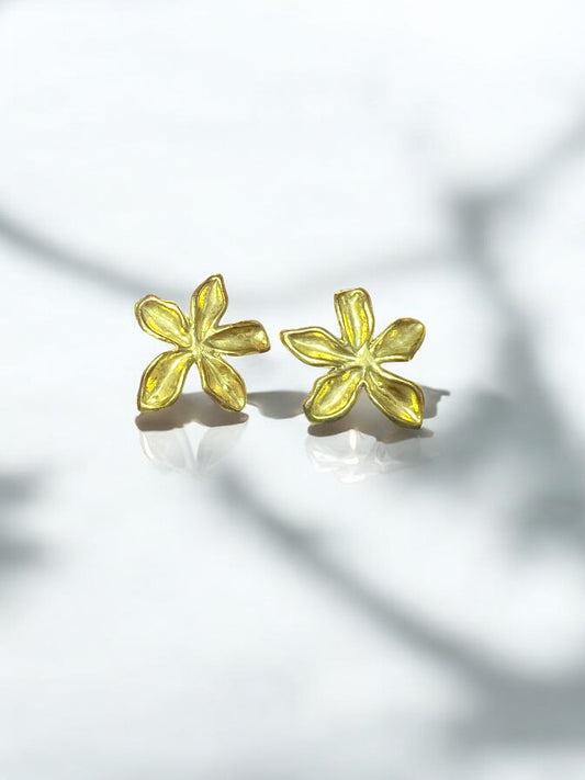 Aretes flor dorado