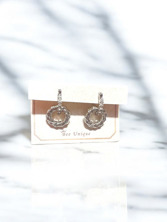 Arracadas dobles plateadas