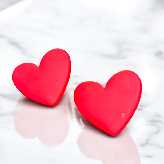 Aretes corazón rojo