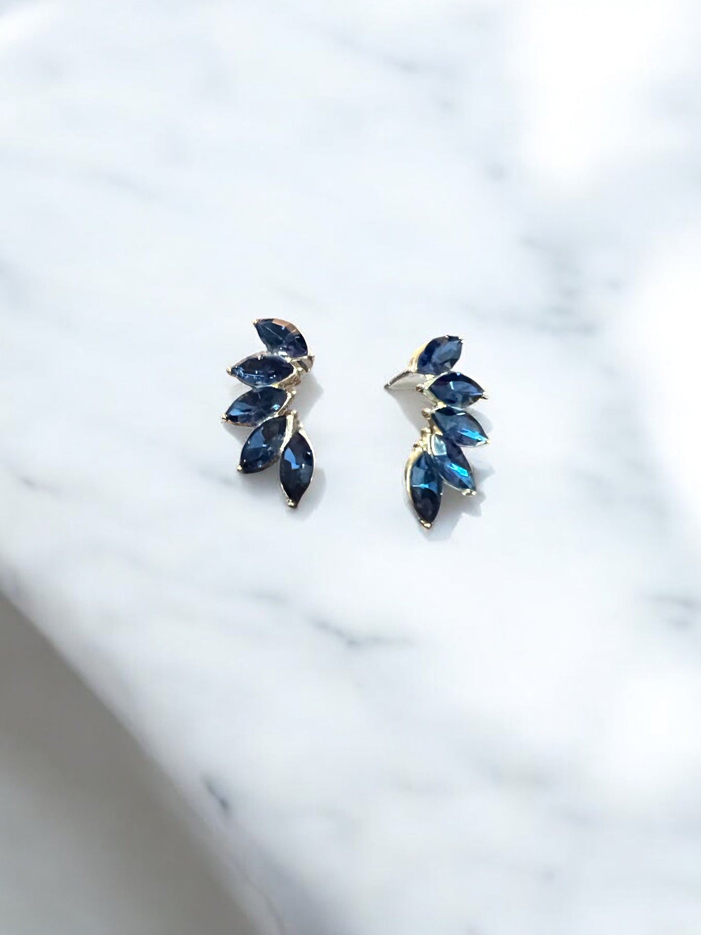 Aretes brillos azul marino