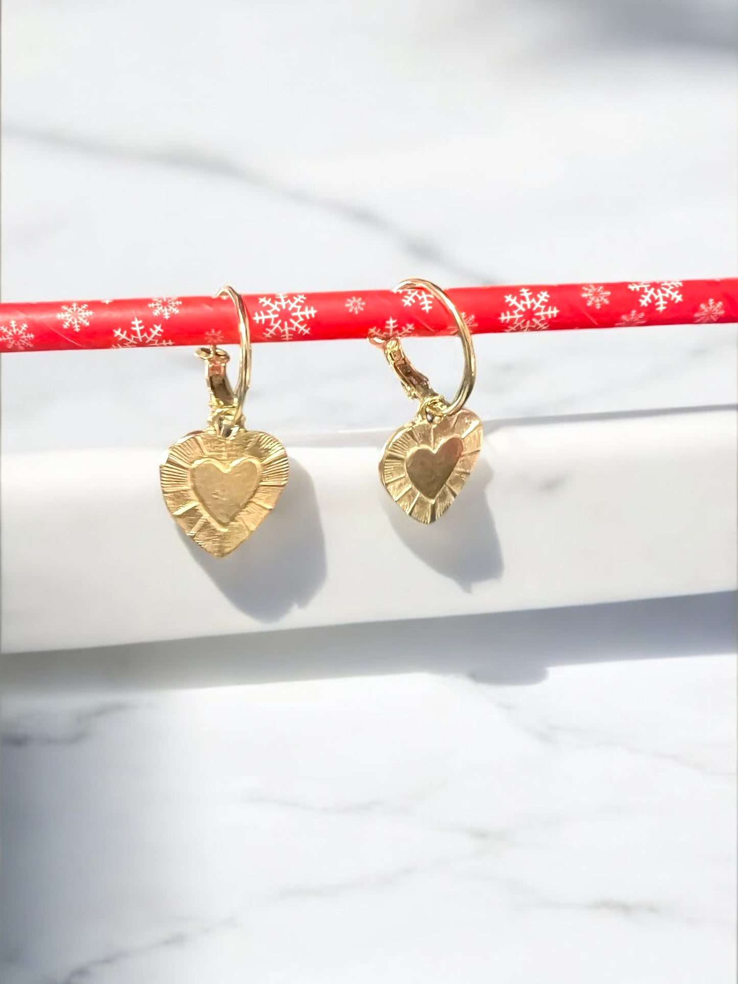 Arracadas corazón dorado