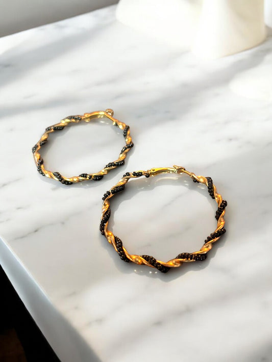 Arracadas negro con dorado