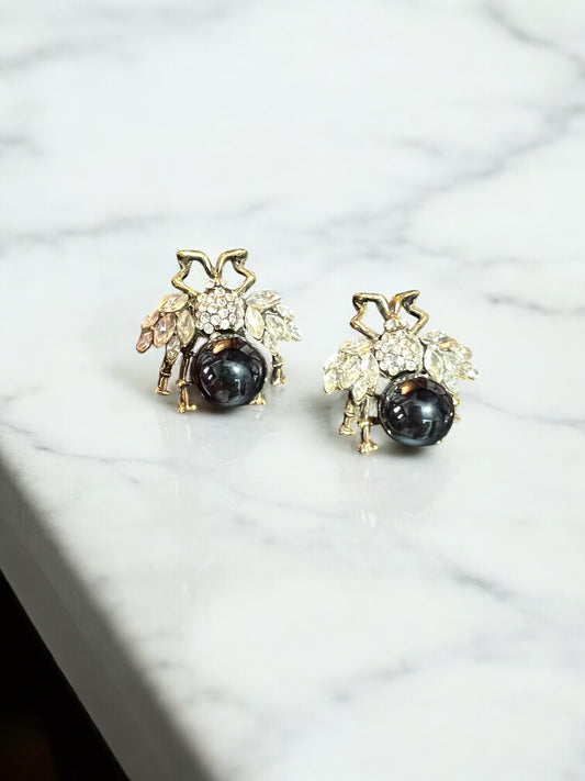 Aretes insectos con brillos