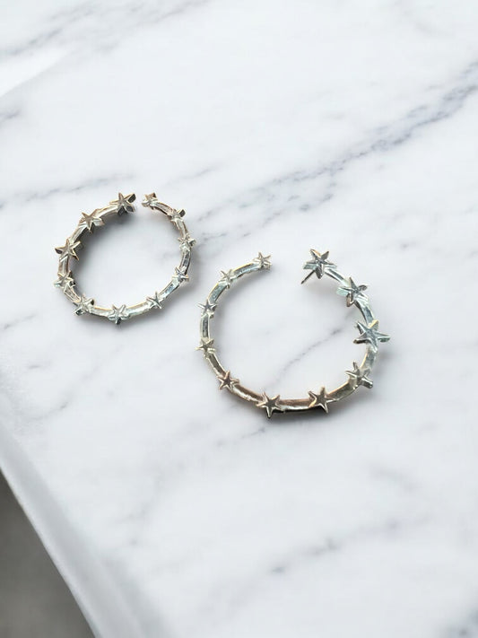 Aretes plateados estrellas