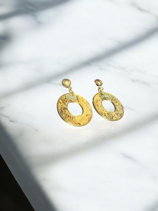 Aretes circulo tonos color café