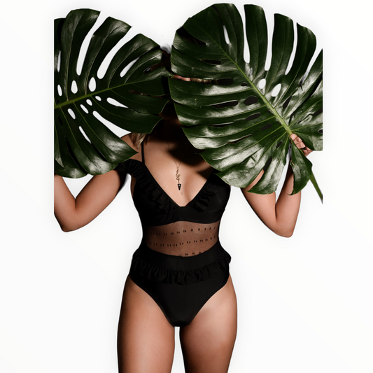 Traje de baño completo para dama trasnparencia