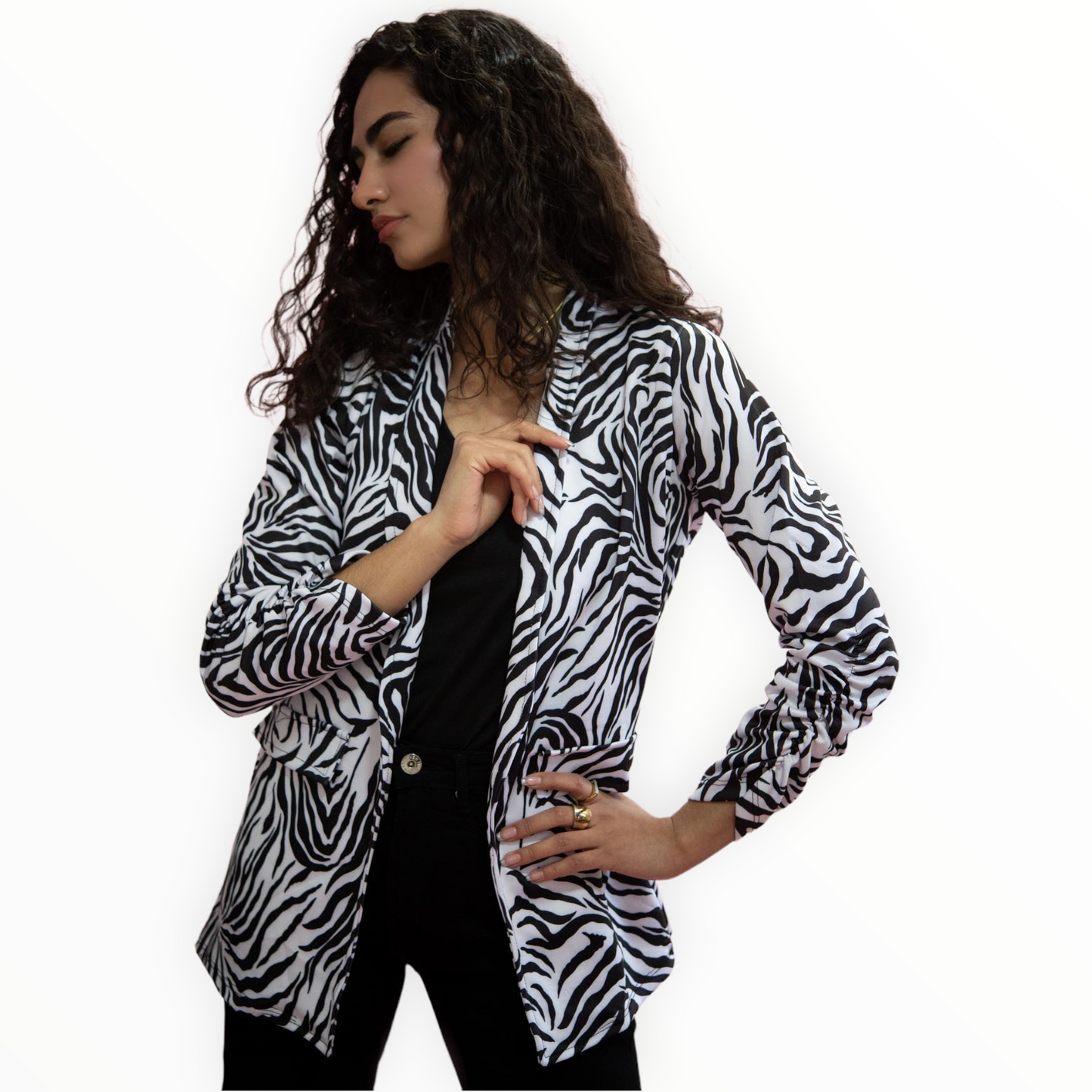 Blazer para Dama Estampado Zebra