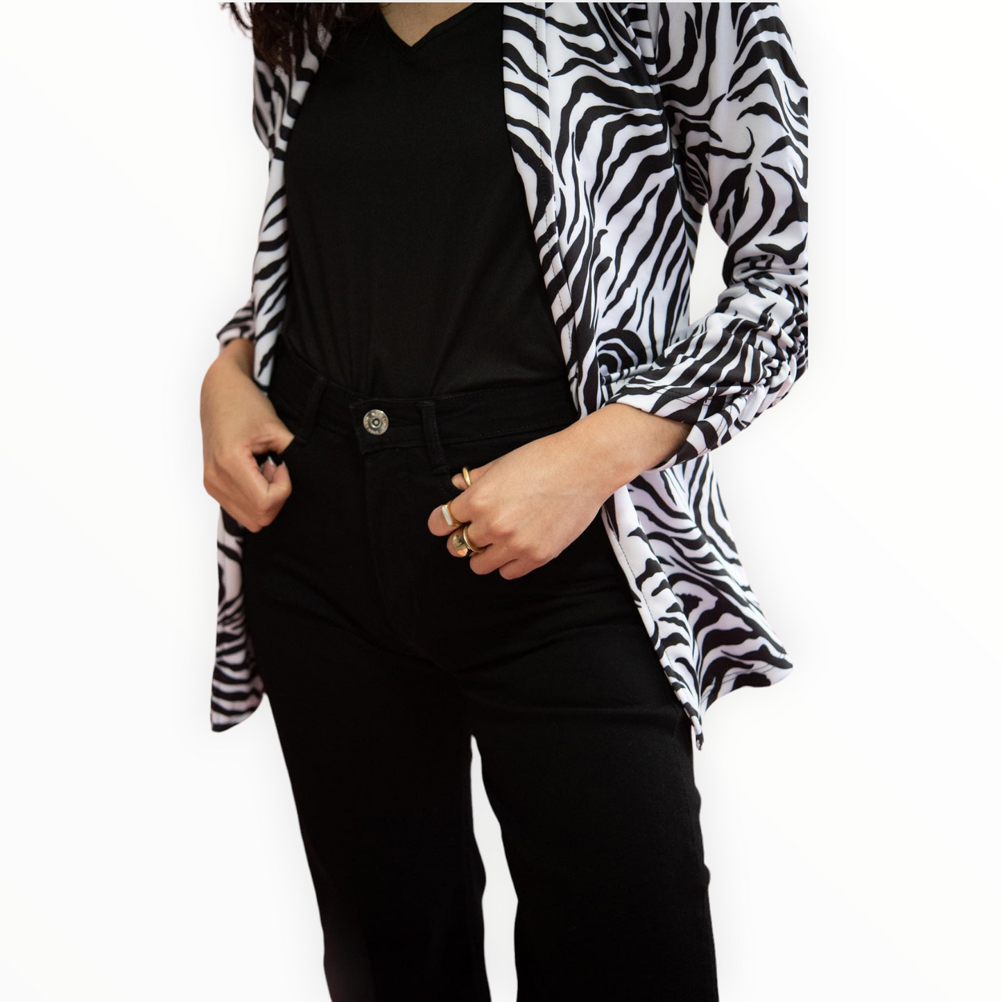 Blazer para Dama Estampado Zebra