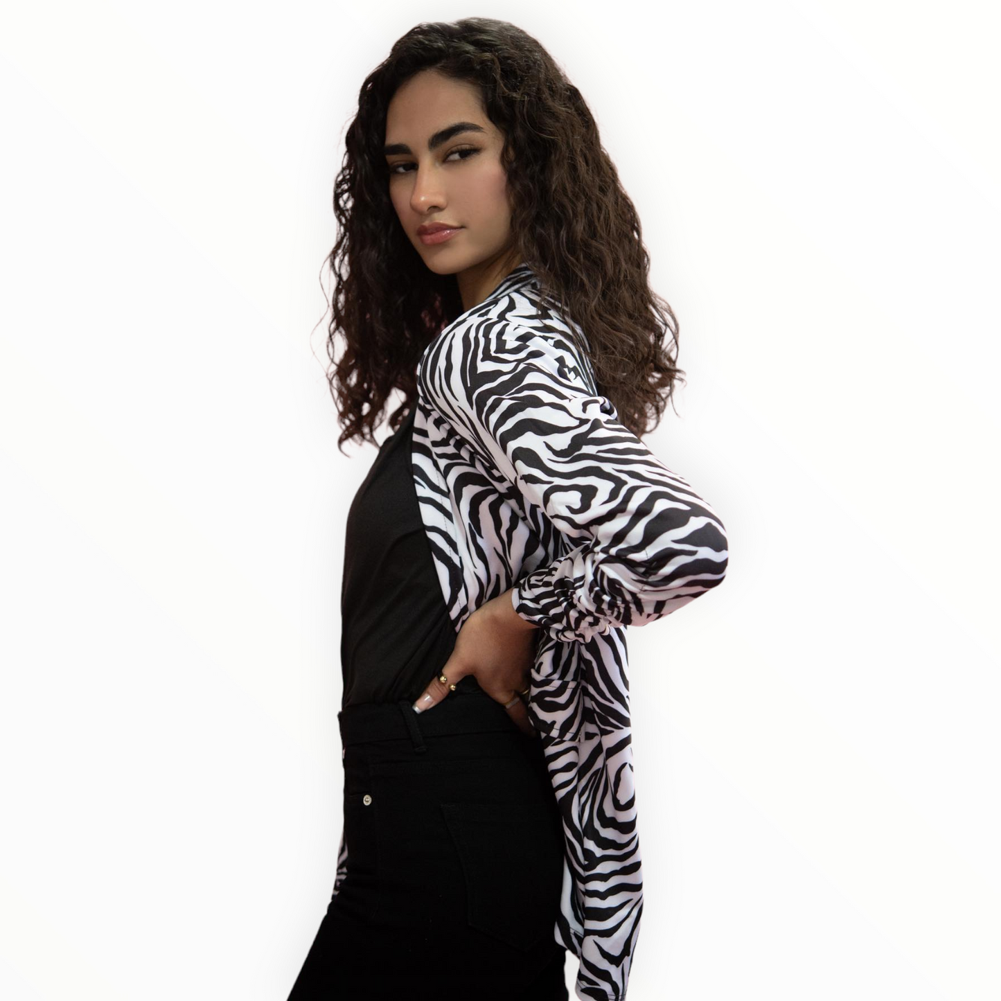 Blazer para Dama Estampado Zebra