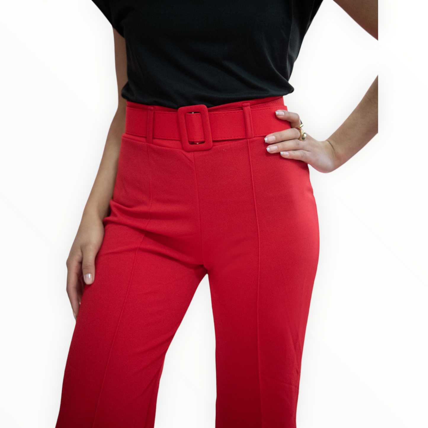 Pantalon campana para Dama con cinto