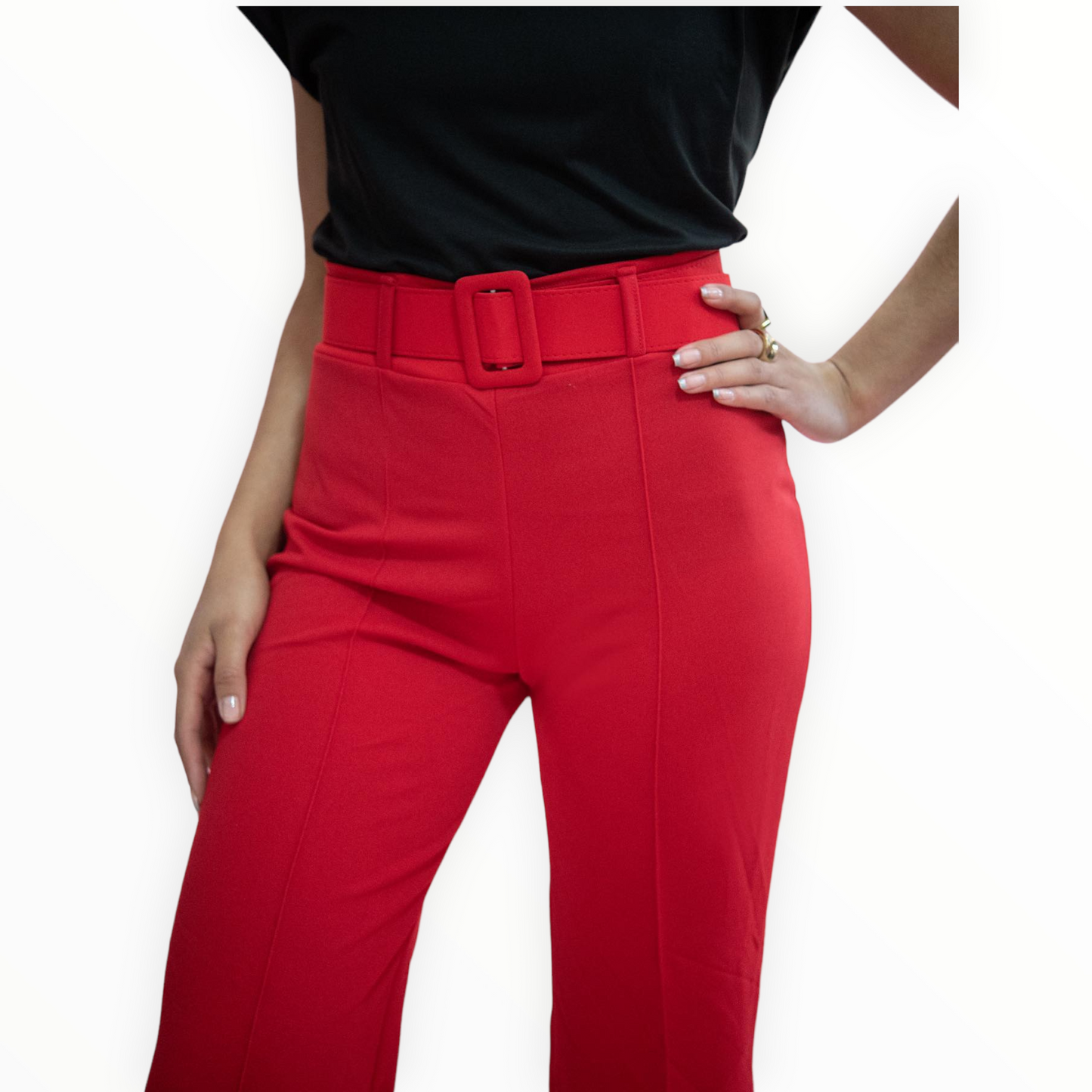 Pantalon campana para Dama con cinto