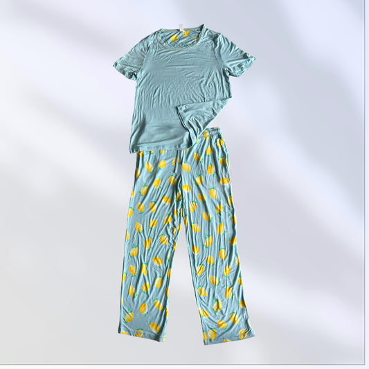 Pijama para mujer pantalon y blusa manga corta  black bow