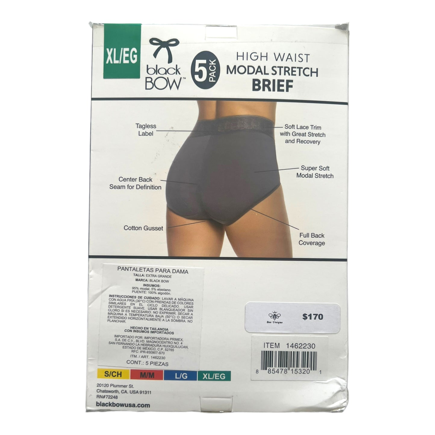 Ropa interior | Bikini | Pantaleta para dama Black Bow 5 piezas