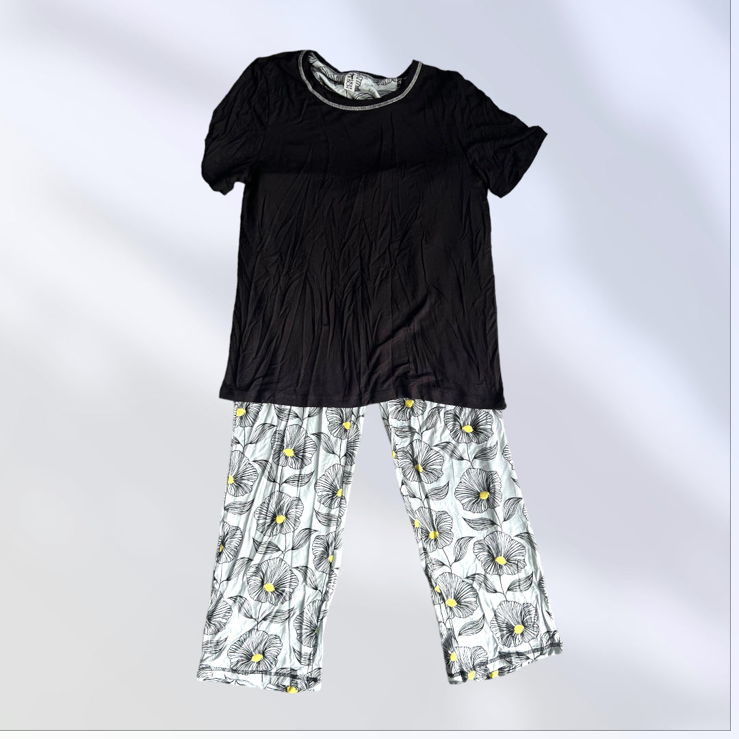 Pijama para mujer pantalon y blusa manga corta black bow