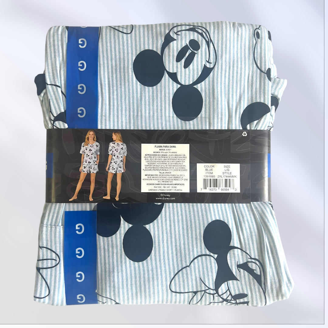 Set de pijama para dama short y blusa Minnie y Mickey Disney