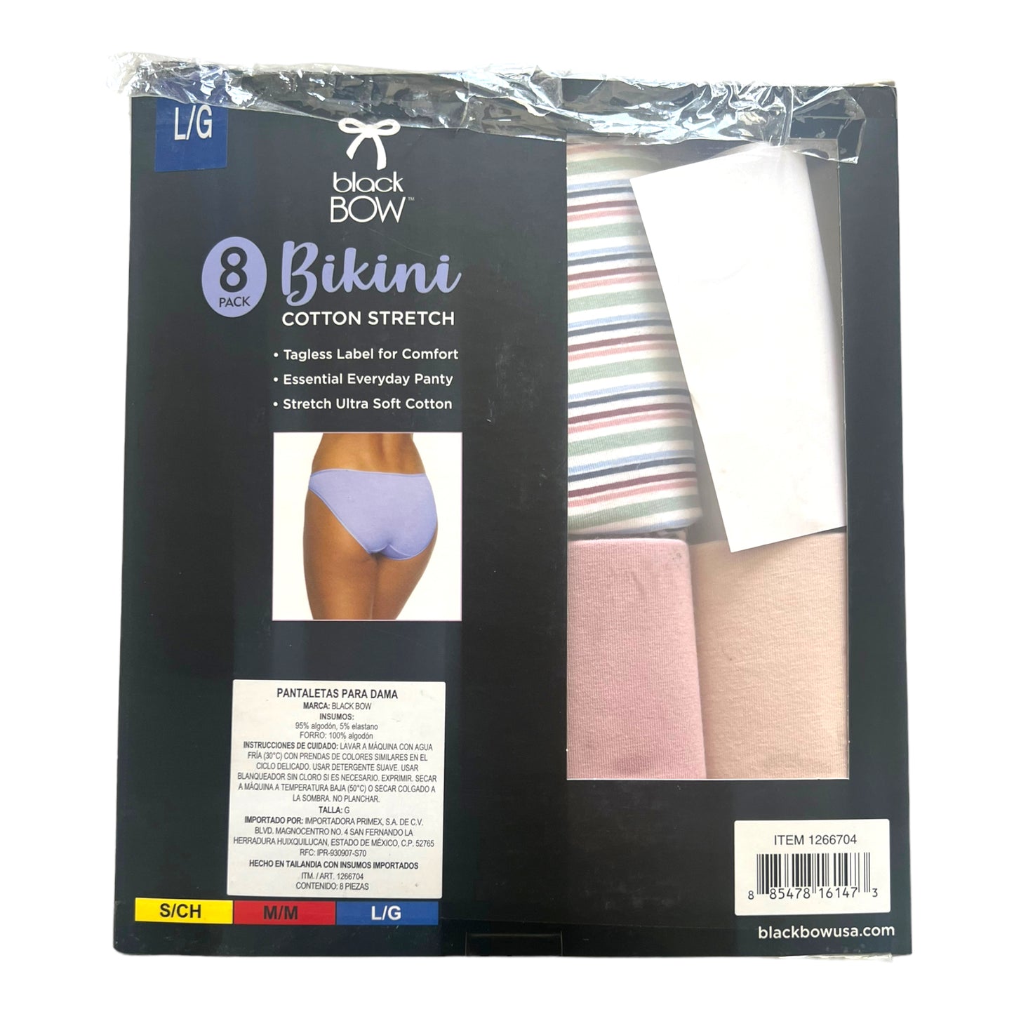 Ropa interior | Bikini | Pantaleta para dama Black Bow 6 piezas