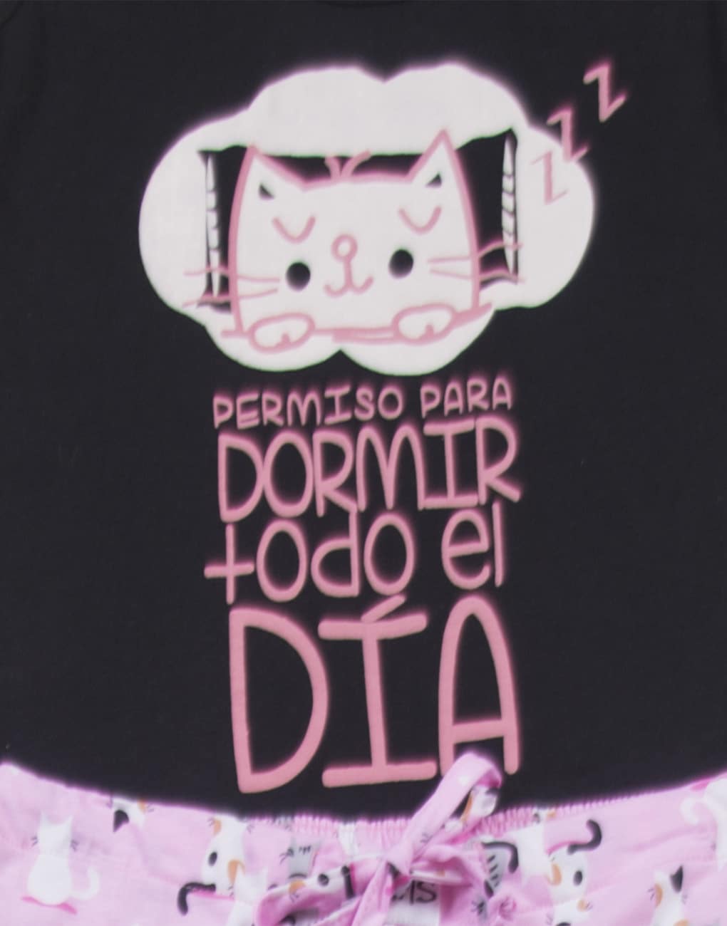 Pijama de short para mujer - Permiso para dormir todo el día -