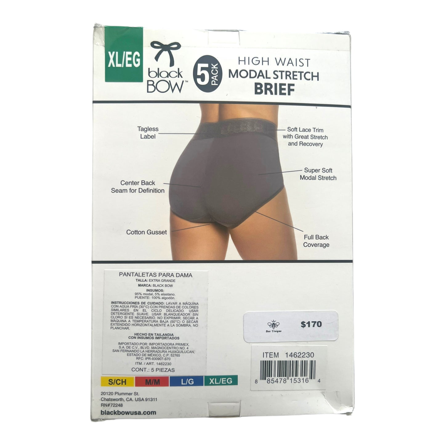 Ropa interior | Bikini | Pantaleta para dama Black Bow 5 piezas