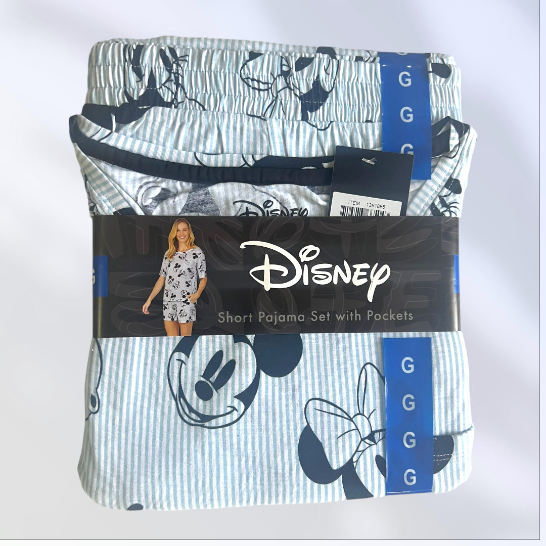 Set de pijama para dama short y blusa Minnie y Mickey Disney