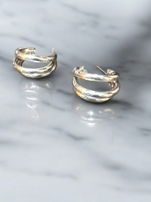 Aretes tipo arracadas 3 aros