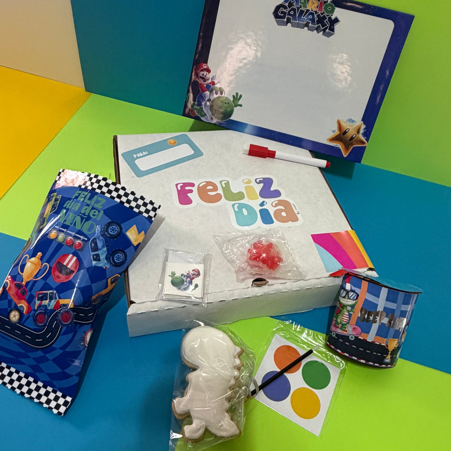 Caja con kit completo del dia del niño