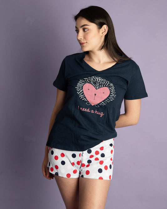 Pijama de short para mujer  - I need a hugh -